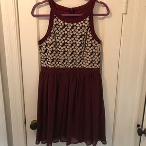 Dress with gold flowers